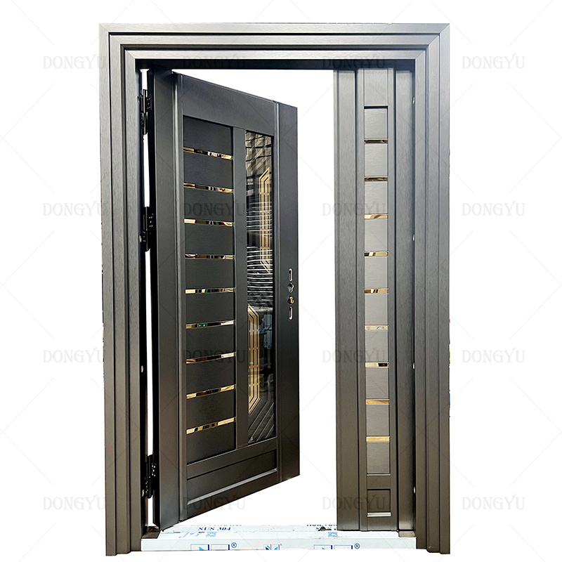 High quality other door exterior interior french  front entry  gold security 304 stainless steel door for houses with smart lock