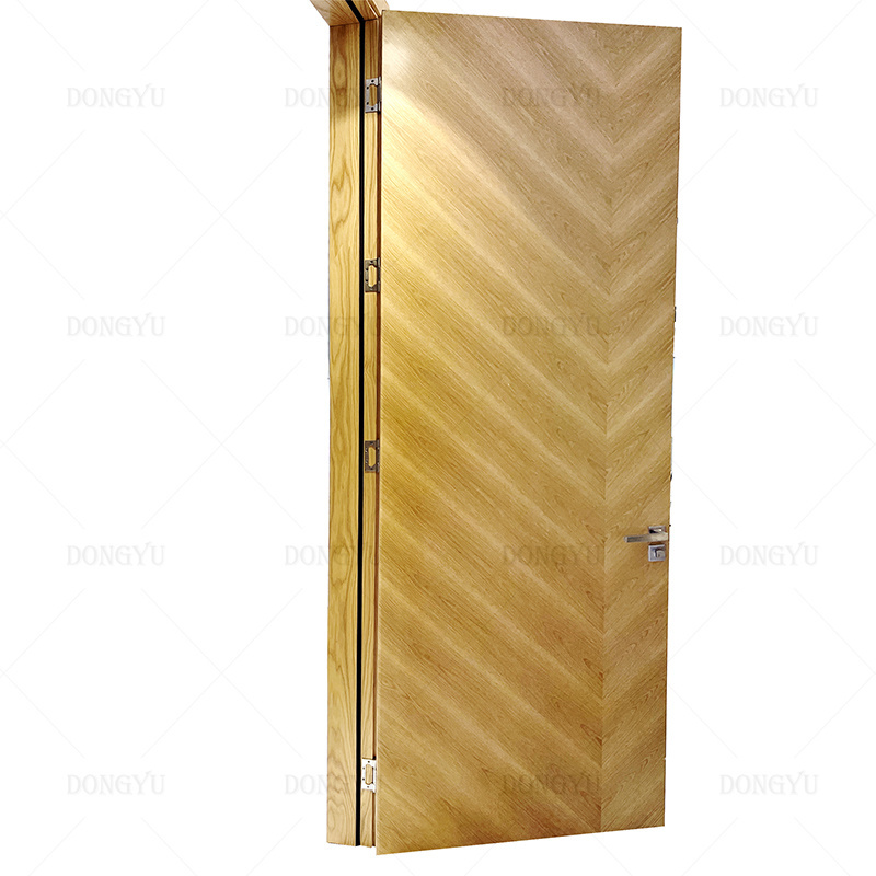 Factory Manufacturing French Residential Exterior Security Entrance Soundproof Solid Wood Door Swing Door