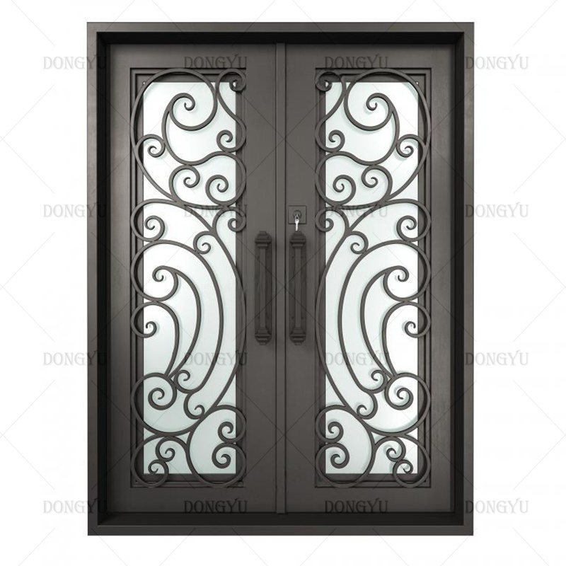 Qatar Cheap price metal safety doors picture modern exterior security main entrance wrought iron grill single door design