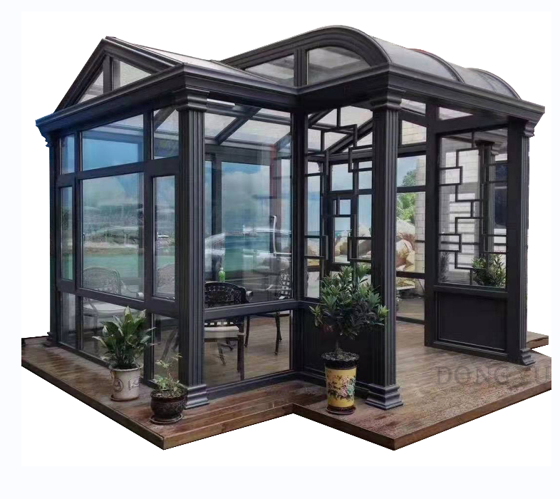 Benin prefabricated sliding retractable sophisticated  glass house aluminum glass sunroom for house garden