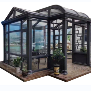 Benin prefabricated sliding retractable sophisticated  glass house aluminum glass sunroom for house garden