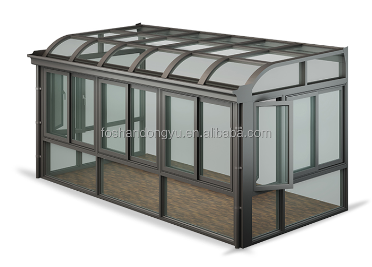 Benin prefabricated sliding retractable sophisticated  glass house aluminum glass sunroom for house garden