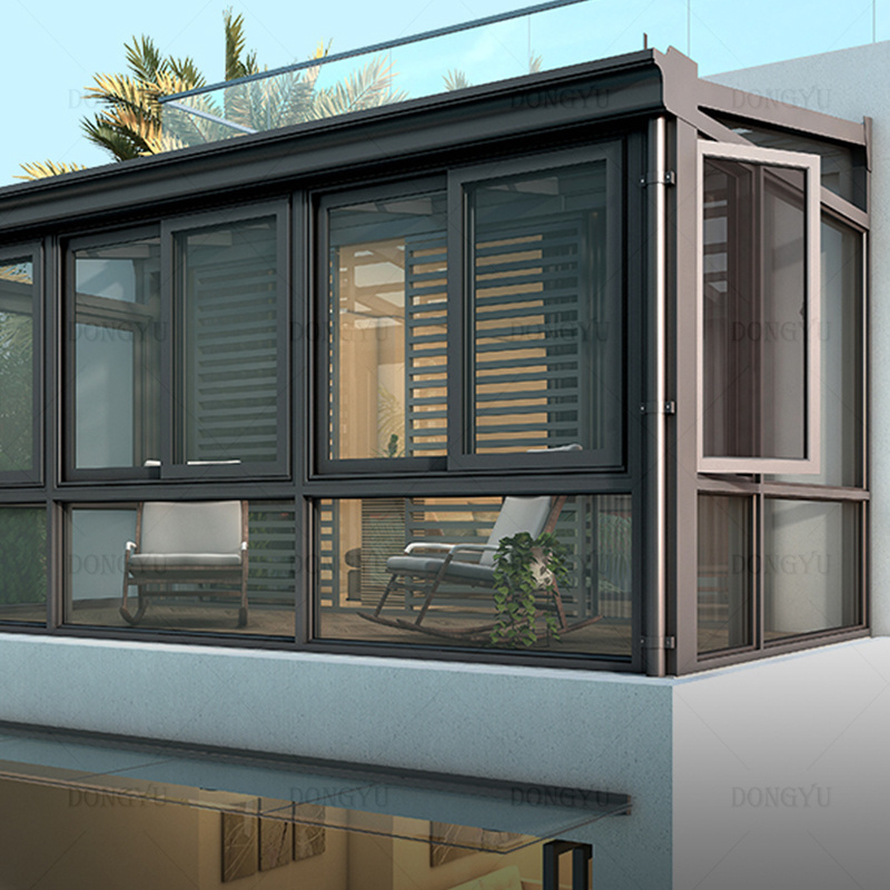 Independent prefabricated house Sun room Glass house Sun room Glass balcony Sun room Aluminum alloy glass house