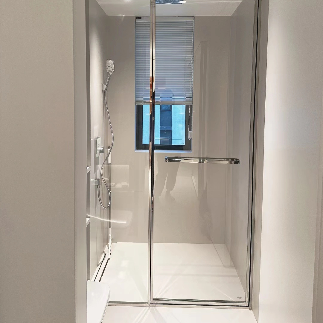 Retractable double open accordion glass shower doors