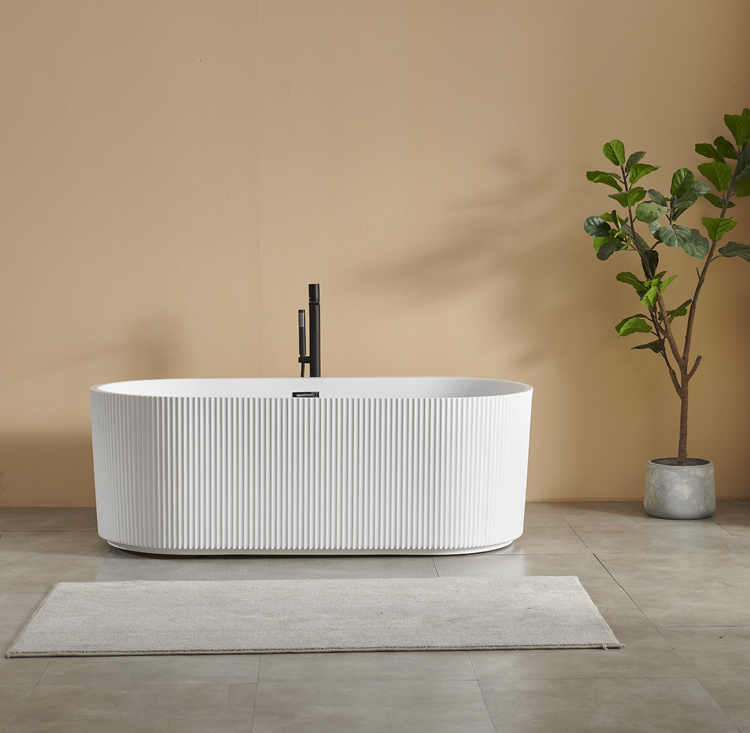 China Bath Tub Custom Luxury Indoor Modern Freestanding White Acrylic Bathtub