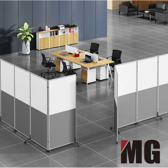 Entrance Doors Hallway Partition Office Mobile Wall With Universal Wheels For Space Division