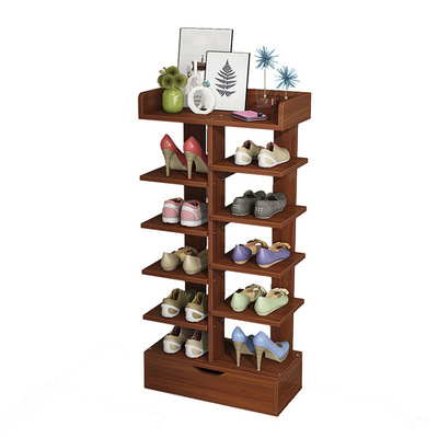 Simple Shoe Rack Household Shoe Cabinet Multi Layer Shoe Rack Multi Function Door Wooden Storage Rack