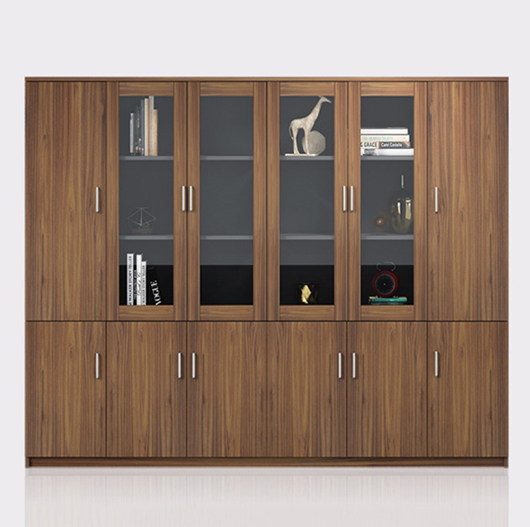 2023 Latest design  executive Locking Wood Storage Cabinet Office Equipment With Glass Doors