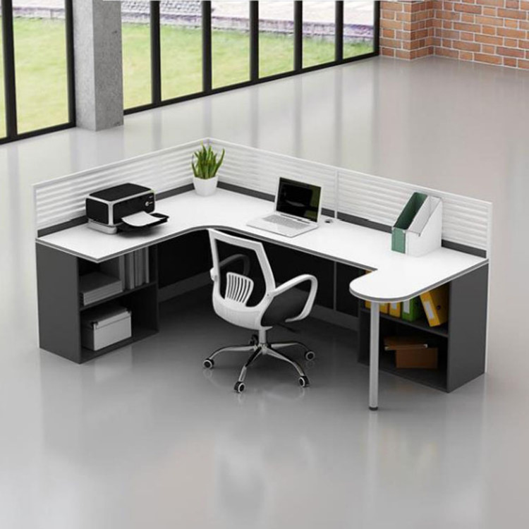 Modern Cubical Office Work Station 5 People Workstation Furniture Glass Partition Call Center Desk