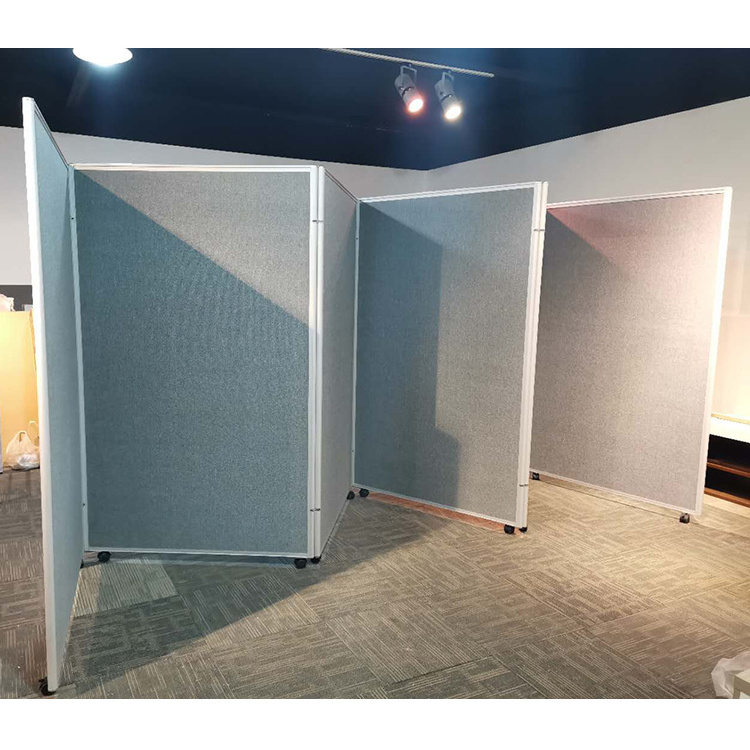 Foldable Office Partitions Soundproof Office Divider Panels Movable Room Cloth Partition Wall