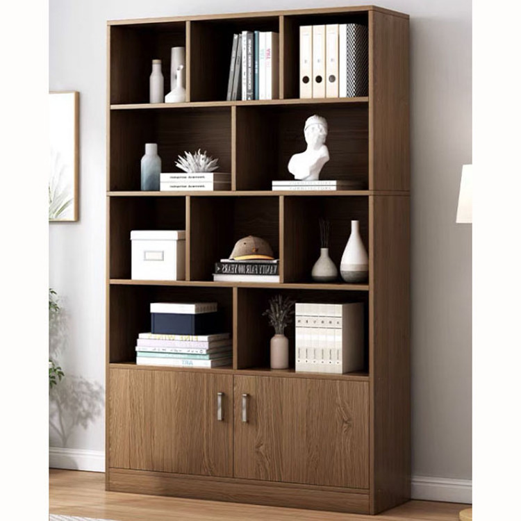 Modern Design Bookshelf With Backboard And Cabinet Office Large Background Wall Display Cabinet