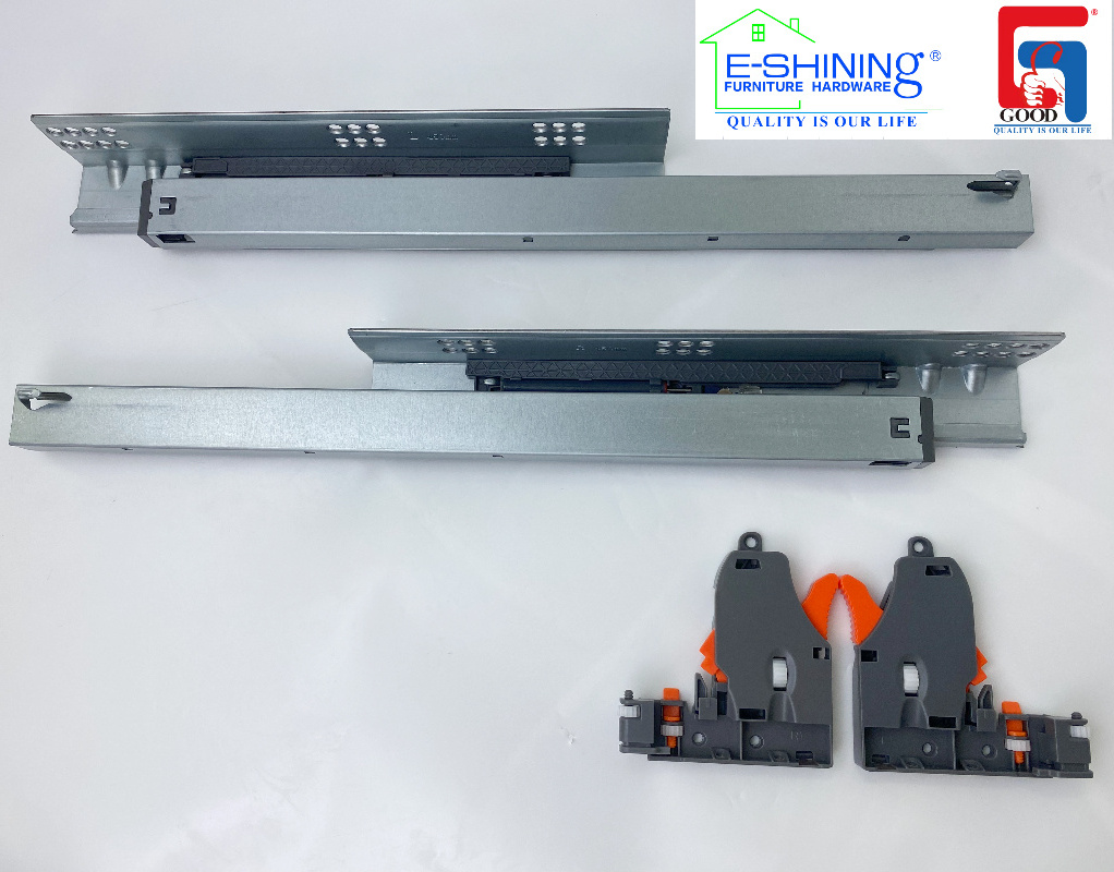 Heavy Duty Kitchen Undermount Soft Close 2 Fold Bottom Mounting Concealed Self Close Locking Drawer Slide