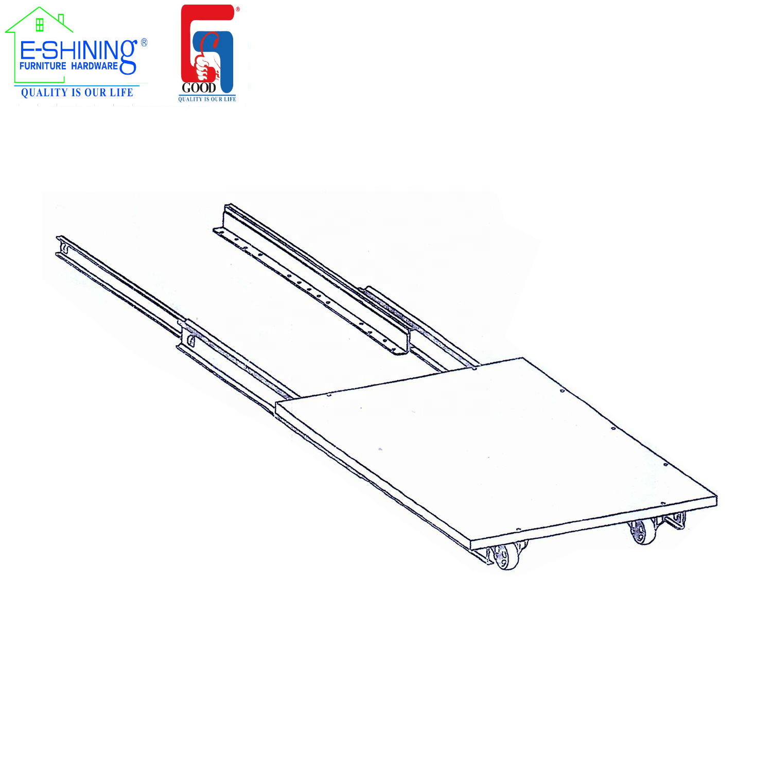 E-SHINING Drawer Slide powder coated drawer slide Cheap kitchen cabinet telescopic drawer channel Table slide