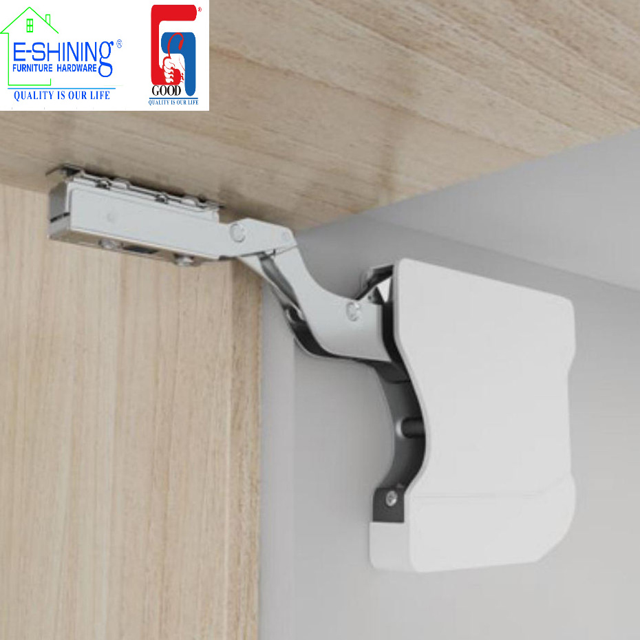 E-SHINING 3D Adjustment Free Stop Iron Soft Close Upturning Lift System Kitchen Cabinet Support Lid Stay