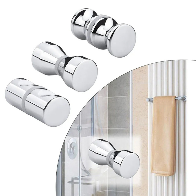 Shower Bathroom Ambry Furniture Cylindrical Keyless Stainless Steel Small Glass Door Pull Knobs for Interior Doors