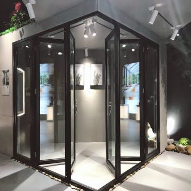 folding glass patio door aluminum louver harmonica vertical folding door