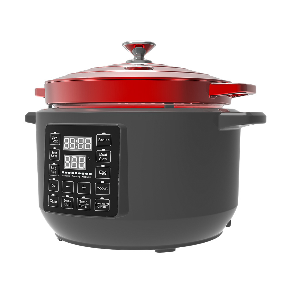 6L 1500W 5 in 1 Electric Enameled Braise Slow Cooker Sear Saute Food Warmer Home Appliance Cookware Electric Pan Dutch Ovens