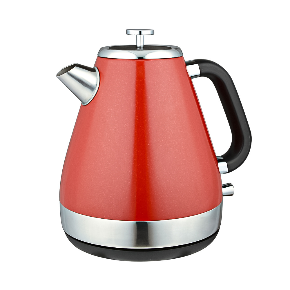 Hot Selling Home Appliances Portable 1.7L Electronic Water Boiler Smart Electric Kettles Stainless Steel in Retro Style