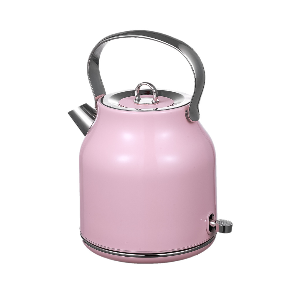 New Design Home Appliances 1.7 Liter High Quality Color Coating Stainless Steel Water Kettles Retro Electric Kettle