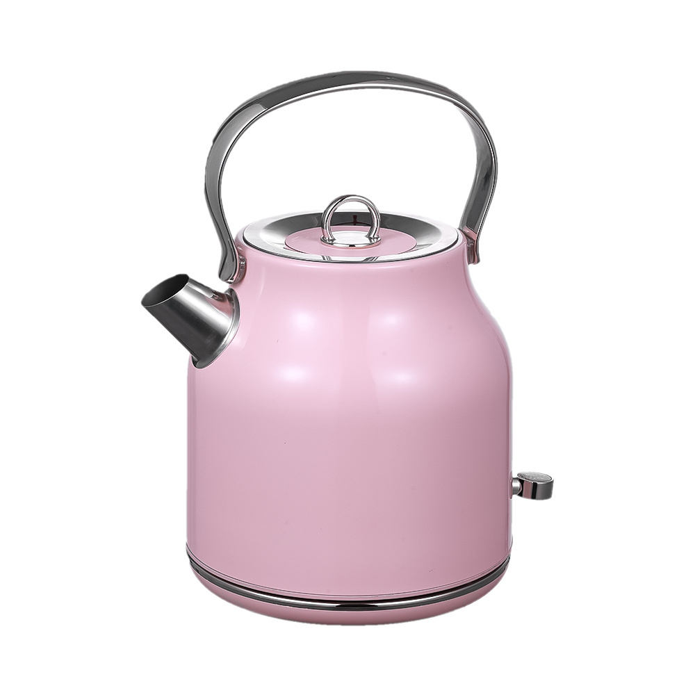 New Design Home Appliances 1.7 Liter High Quality Color Coating Stainless Steel Water Kettles Retro Electric Kettle