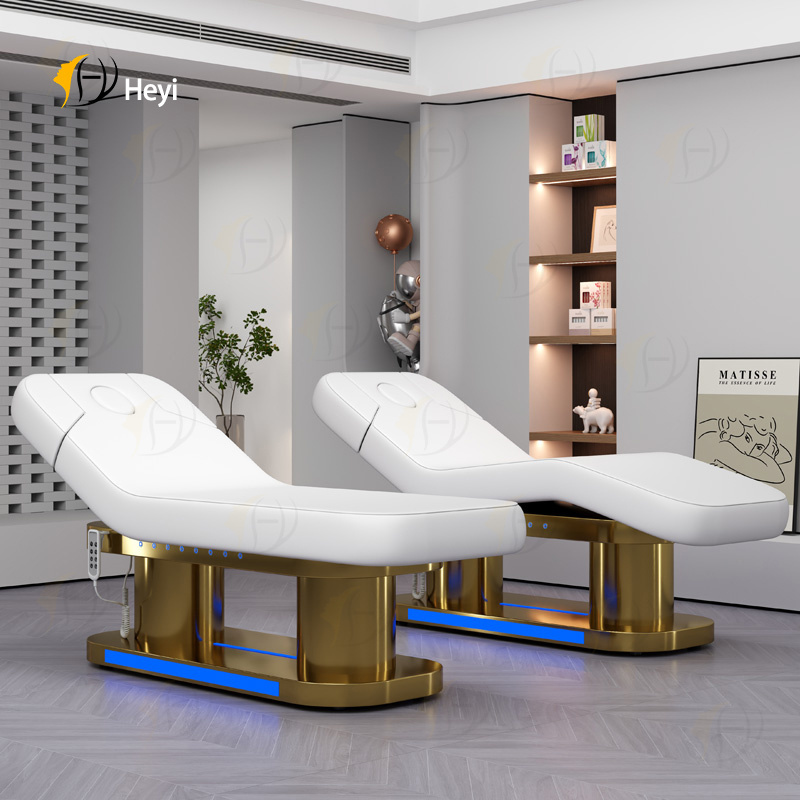 luxury facial salon beauty 4 motors electric heating reclining massage Beauty tables beds with face hole