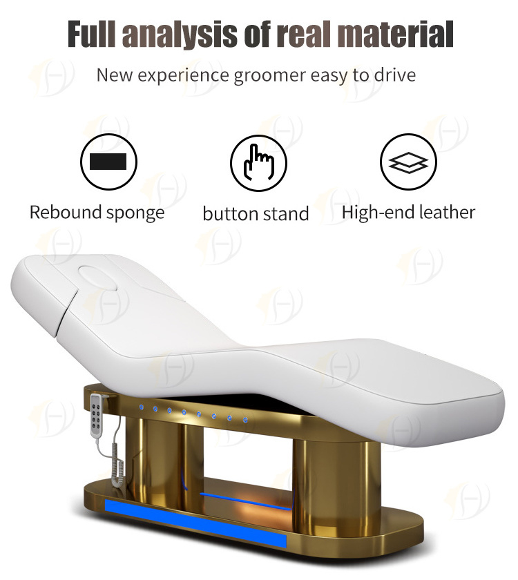 luxury facial salon beauty 4 motors electric heating reclining massage Beauty tables beds with face hole