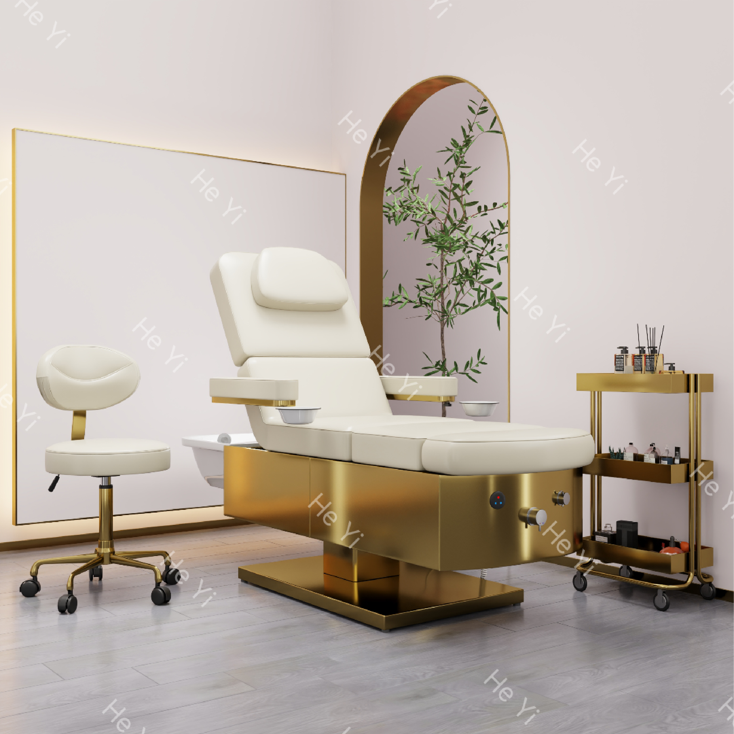 luxury modern salon furniture electric 4 motor  thai hair washing massage chair shampoo bed professionnelle table de massage