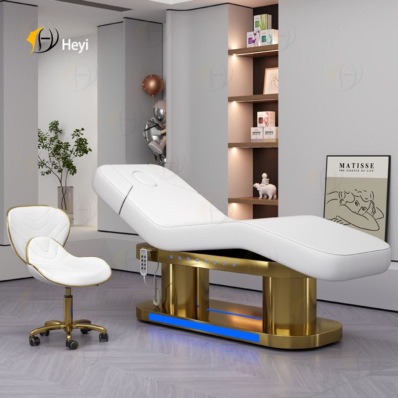 luxury facial salon beauty 4 motors electric heating reclining massage Beauty tables beds with face hole