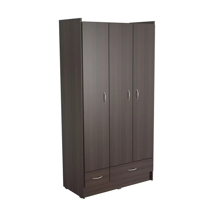 Modern And Simple Wardrobe Bedroom Wooden Combination 2 Door Black Wardrobe