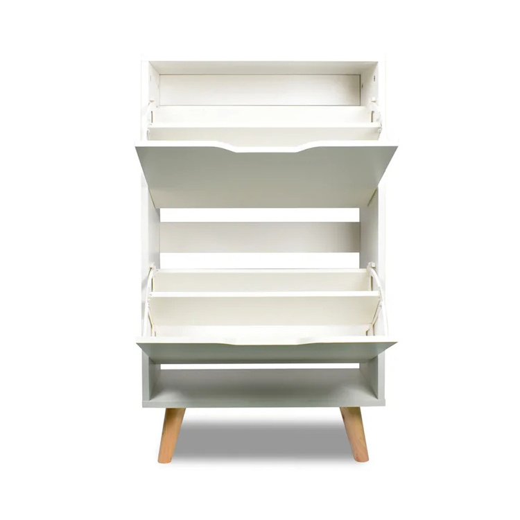 Easy To Assemble Modern White Storage Pull Out Shoe Cabinet Living Room Furniture