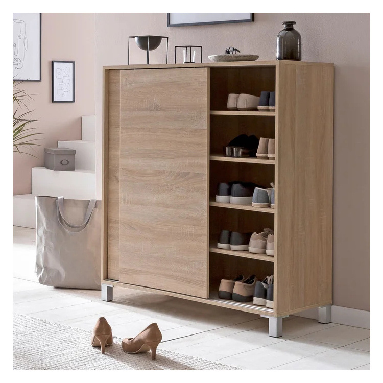 Wholesale Big Shoe Cabinet Modern Sliding Door Wooden Shoe Racks Living Room Furniture With 4 Leg