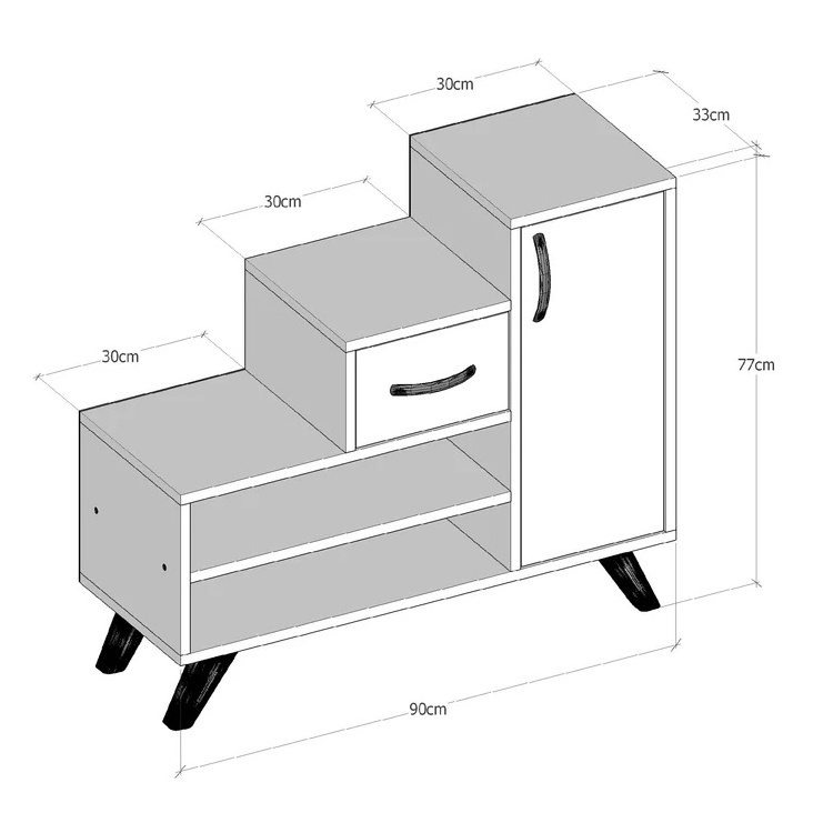 New Design Hot Sale Cheap Shoe Organizer Cabinet With 2 Drawers And Bench