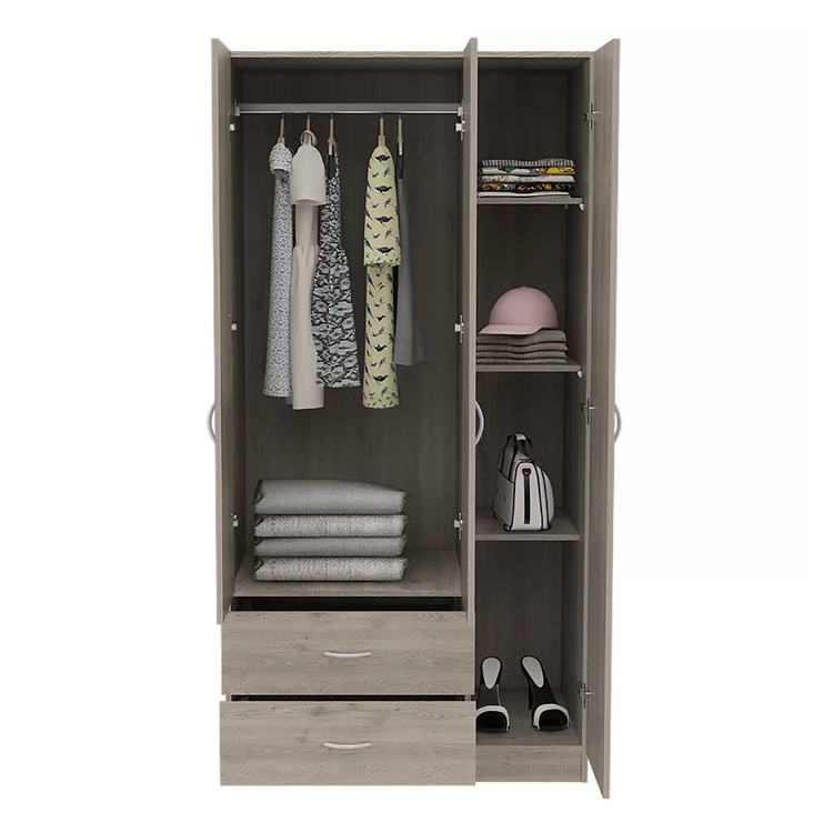 Chinese Oak Assemble Portable Modern Customized Style Solid Wooden Wardrobes Closet