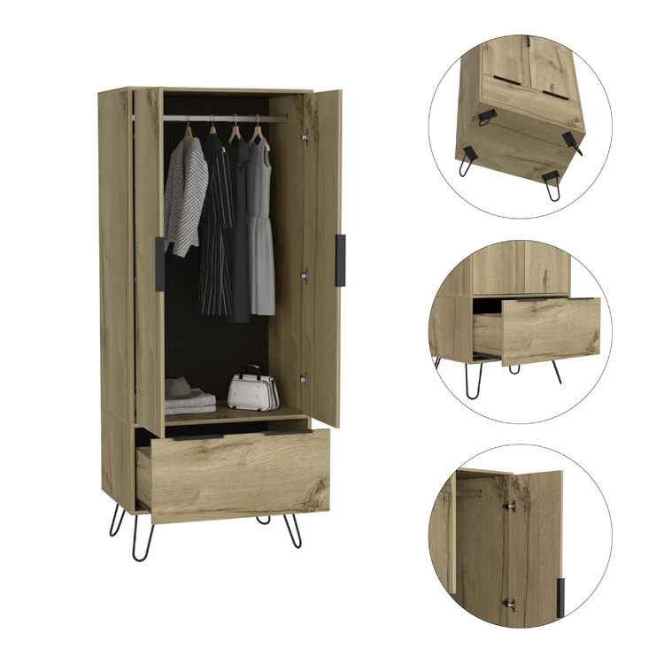 Chinese nude assembles portable baby children's modern custom style solid wood wardrobe