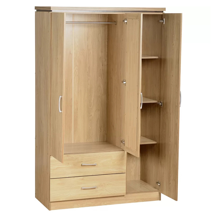 The most popular simple modern bedroom wooden wardrobe closet mirror for sale