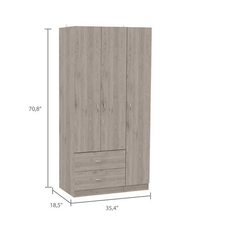 Chinese Oak Assemble Portable Modern Customized Style Solid Wooden Wardrobes Closet