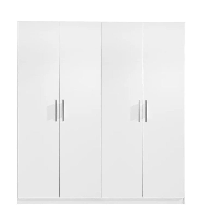 Tall Modern Minimalist Wooden European-Style White Wardrobe Storage Cabinet Armoire