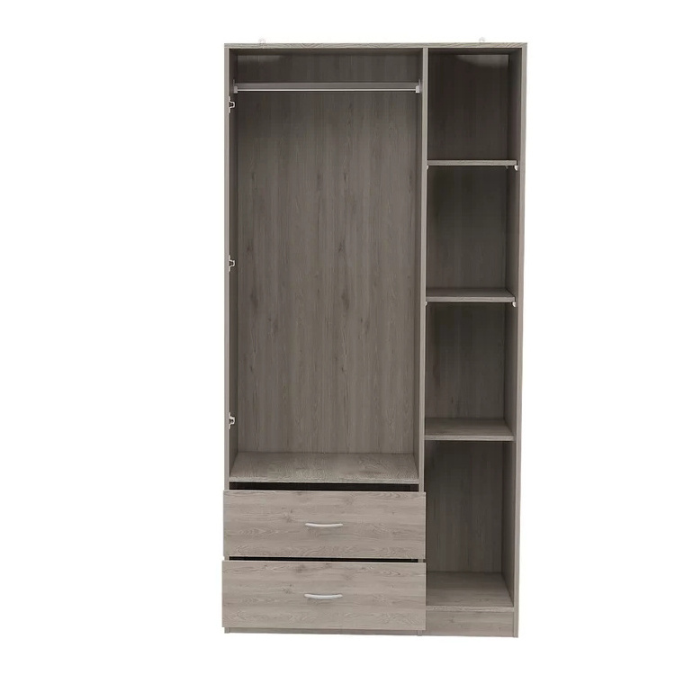 Chinese Oak Assemble Portable Modern Customized Style Solid Wooden Wardrobes Closet