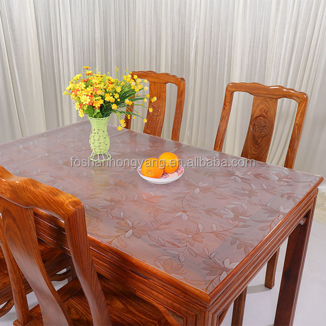 PVC Clear Table Mat Protect Desk Mat Customized Decorative Print Dining Table Mat