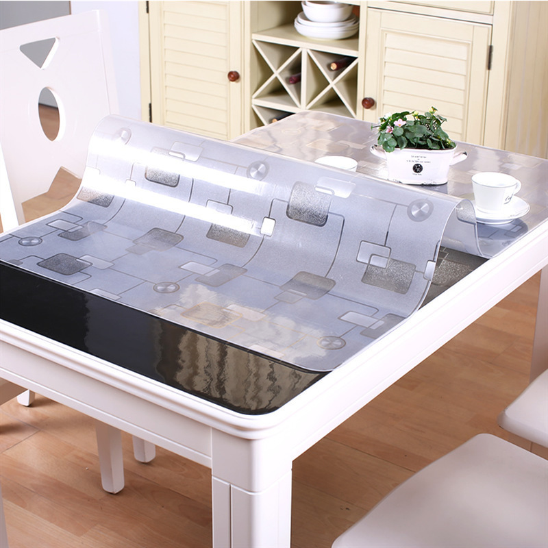 PVC Clear Table Mat Protect Desk Mat Customized Decorative Print Dining Table Mat