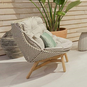 ins style creative Nordic lazy sofa chair terrace balcony leisure lounge chair rattan woven outdoor furniture