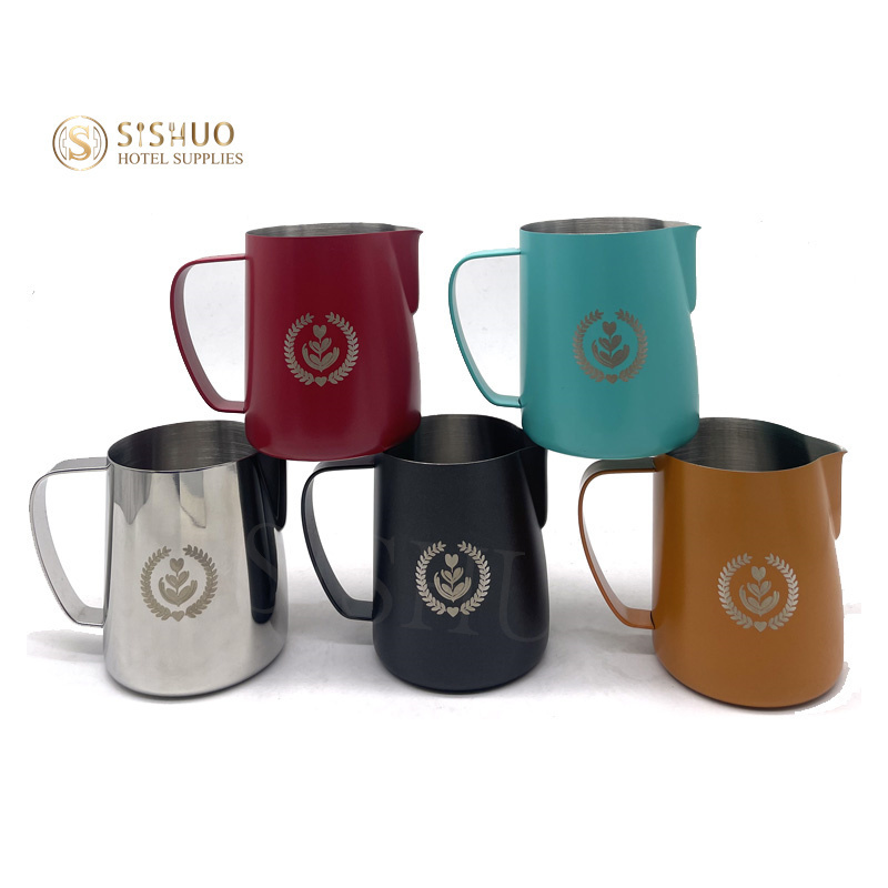 Different colors Stainless Steel Sharp Spout Latte Art Coffee Barista Craft Coffee Milk Frothing Pitcher