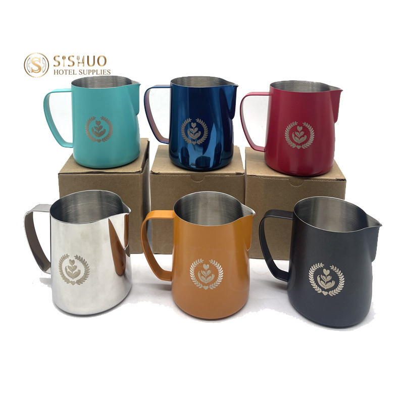 Different colors Stainless Steel Sharp Spout Latte Art Coffee Barista Craft Coffee Milk Frothing Pitcher