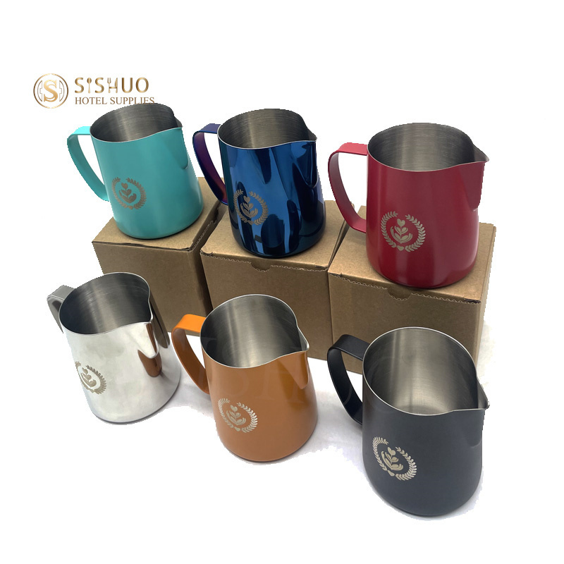 Different colors Stainless Steel Sharp Spout Latte Art Coffee Barista Craft Coffee Milk Frothing Pitcher