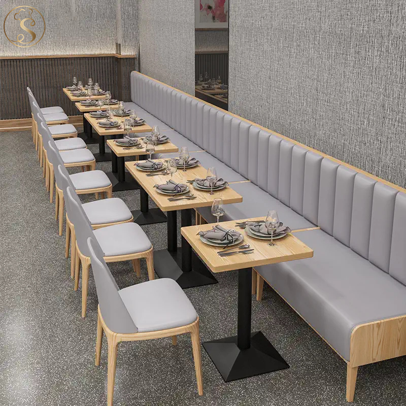 Retro Restaurant InteriorFurniture  Leather Restaurant Booth Seating Furniture