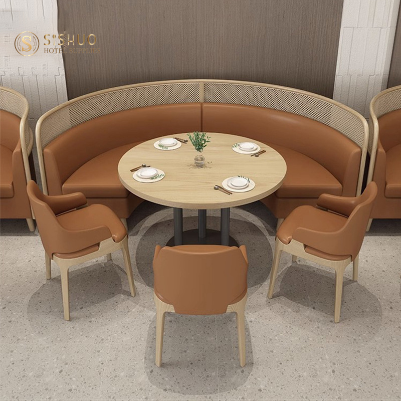 Theme restaurant furniture sets hot pot Japanese restaurant cane coffee shop tables and chairs