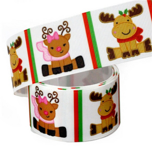 New Design Christmas Ribbon Rolls 75mm  Printed Grosgrain Ribbon