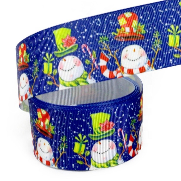 New Design Christmas Ribbon Rolls 75mm  Printed Grosgrain Ribbon