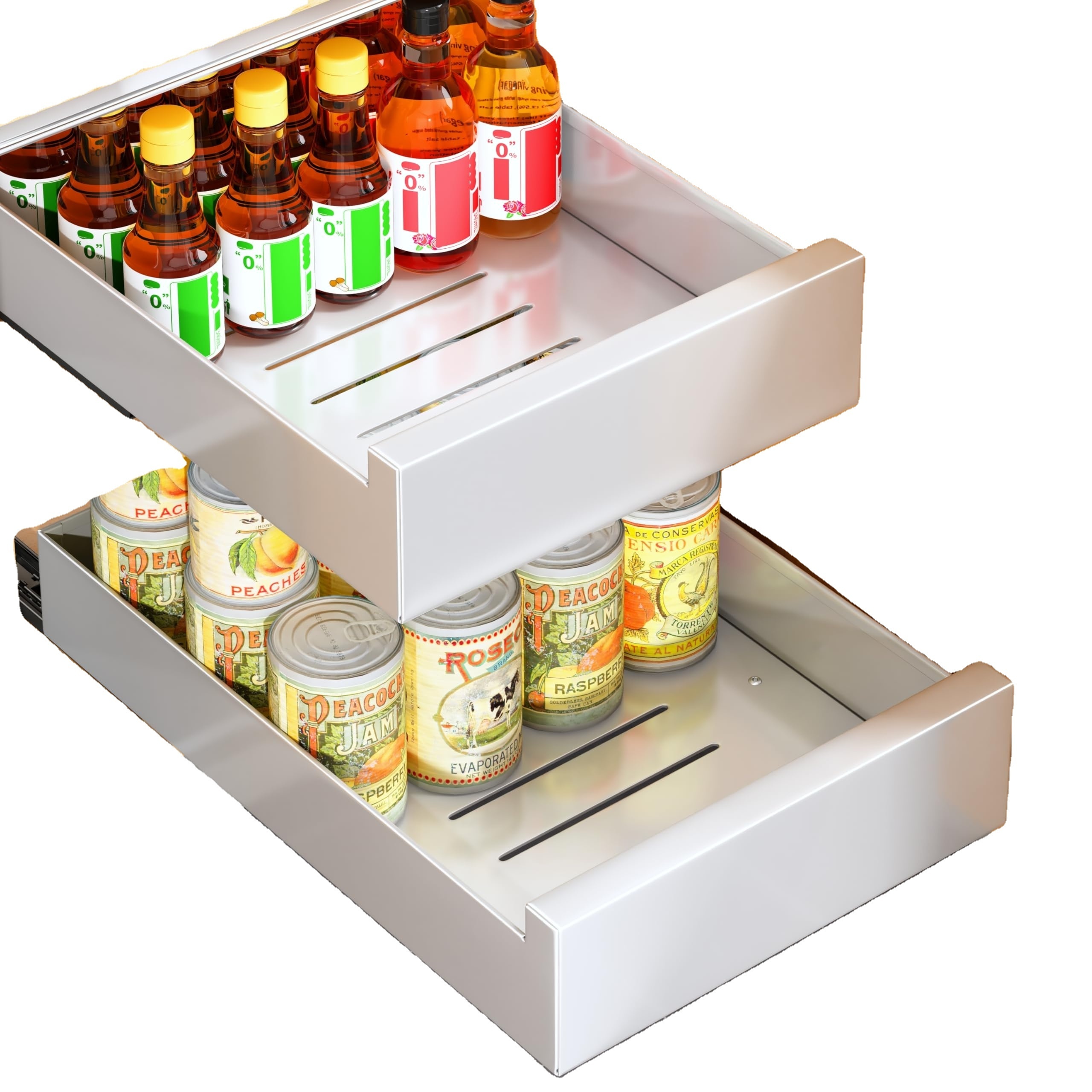 pullout cabinet organizers spice sliding storage baskets pullout drawers for food organization