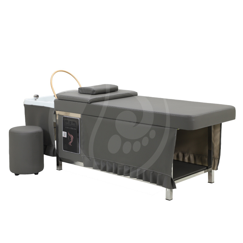 Personalized electric head spa hair washing salon beauty shampoo bed with water circulation therapy and steamer